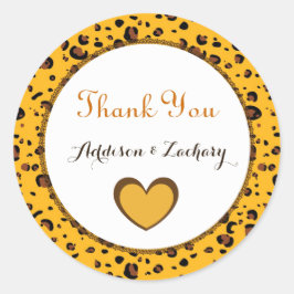 Dank u Bruiloft Sticker Bruid en bruidegom Goud A0