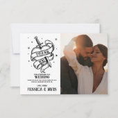 Dank u bruiloft traditionele Tattoo hart foto Bedankkaart (Voorkant)