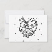 Dank u bruiloft traditionele Tattoo hart foto Bedankkaart (Achterkant)