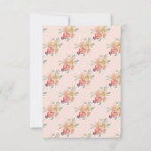 Dank u bruiloft Waterverf Florals Verloving Bedankkaart (Achterkant)