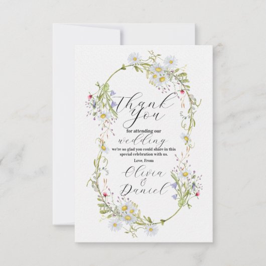 Dank u bruiloft Wildbloemen Spring Verloving Bedankkaart (Voorkant)