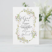 Dank u bruiloft Wildbloemen Spring Verloving Bedankkaart (Staand voorkant)
