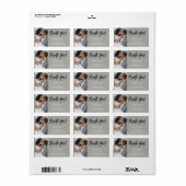 Dank u bruiloft wit & zwart script foto etiket (Full Sheet)