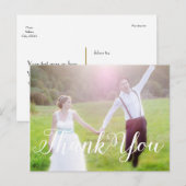 DANK U Bruiloft Witte Typografie FOTO Briefkaart (Voorkant / Achterkant)