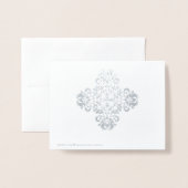 Dank u bruiloft zilveren damast patroon folie kaarten (Met envelop)