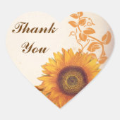 Dank u bruiloft zonnebloem stickers (Voorkant)