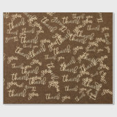 Dank u Bruin Kraft Goud Bruiloft Verjaardag Cadeaupapier (Vlak)