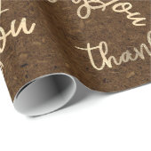Dank u Bruin Kraft Goud Bruiloft Verjaardag Cadeaupapier (Rol Hoek)
