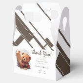 Dank u bruin rustiek welp Beer Baby shower Bedankdoosjes (Geopend)