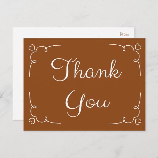 Dank u, bruine en witte harten houden van Stickers Briefkaart (Voorkant / Achterkant)