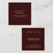 Dank u Burgundy Wine Moderne Minimale Cosmetica Notitiekaartje (Voorkant / Achterkant)