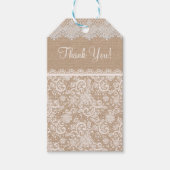 Dank u Burlap en Lace Gift Label Cadeaulabel (Voorkant)