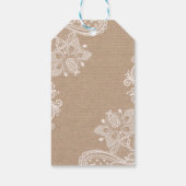 Dank u Burlap en Lace Gift Label Cadeaulabel (Achterkant)