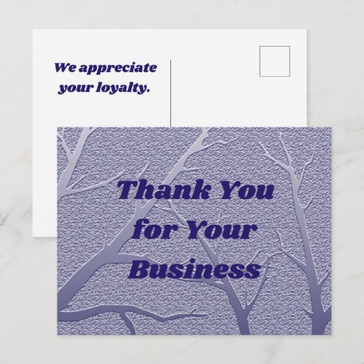 Dank U Business Blue Klantwaardering Briefkaart (Voorkant / Achterkant)