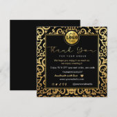 Dank u Business Insert Logo Gold Luxury Lijst Kaart (Voorkant / Achterkant)