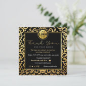 Dank u Business Insert Logo Gold Luxury Lijst Kaart (Staand voorkant)