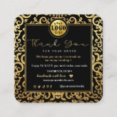 Dank u Business Insert Logo Gold Luxury Lijst Vierkante Visitekaartje (Voorkant)