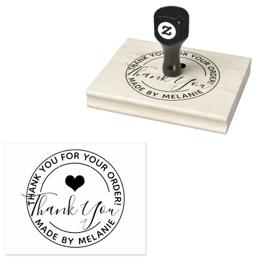 Dank u Business Logo Modern Script Custom Rubberstempel (Gestempeld)