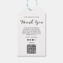 Dank u Business Logo QR Code Label Hang Label Cadeaulabel