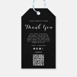 Dank u Business Logo QR Code Label Hang Label Cadeaulabel