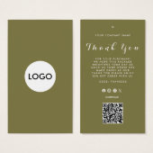Dank u Business Logo QR Code Label Hang Label Visitekaartje (Voorkant /achterkant)