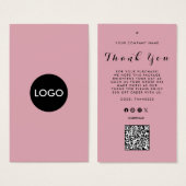 Dank u Business Logo QR Code Label Hang Label Visitekaartje (Voorkant /achterkant)