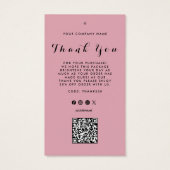 Dank u Business Logo QR Code Label Hang Label Visitekaartje (Achterkant)