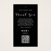 Dank u Business Logo QR Code Label Hang Label Visitekaartje (Achterkant)