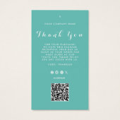 Dank u Business Logo QR Code Label Hang Label Visitekaartje (Achterkant)