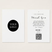 Dank u Business Logo QR Code Label Hang Label Visitekaartje (Voorkant /achterkant)