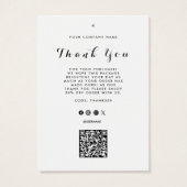 Dank u Business Logo QR Code Label Hang Label Visitekaartje (Achterkant)