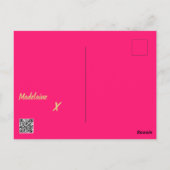 Dank u Business Pink QR Code Gold Persoonlijk Briefkaart (Achterkant)