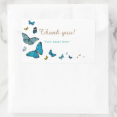 Dank u, Butterflies, Sjabloon Rechthoekige Sticker (Tas)