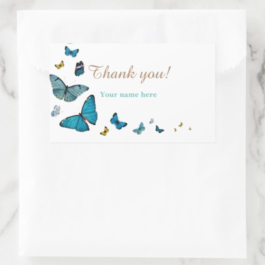 Dank u, Butterflies, Sjabloon Rechthoekige Sticker (Tas)