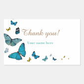 Dank u, Butterflies, Sjabloon Rechthoekige Sticker (Voorkant)