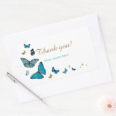 Dank u, Butterflies, Sjabloon Rechthoekige Sticker (Envelop)