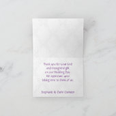 Dank u Butterfly Brocade Paarse Bedankkaart (Binnen)