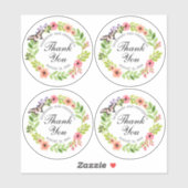 Dank u Butterfly Wreath Wedding of Shower Clear Sticker (Vel)
