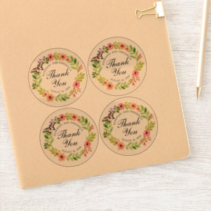 Dank u Butterfly Wreath Wedding of Shower Clear Sticker
