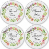 Dank u Butterfly Wreath Wedding of Shower Clear Sticker (Voorkant)