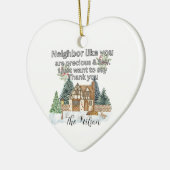 Dank U Buurtgenoten Hart Kerstmis 2025 Keramisch Ornament (Links)