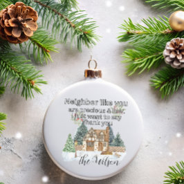 Dank U Buurtgenoten Hart Kerstmis 2025 Keramisch Ornament