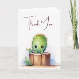 Dank u Cactus op logs Bedankkaart