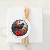 Dank u Cadeau Stickers Kraai Vogelbloemen Bedankjes Labels (In situ)