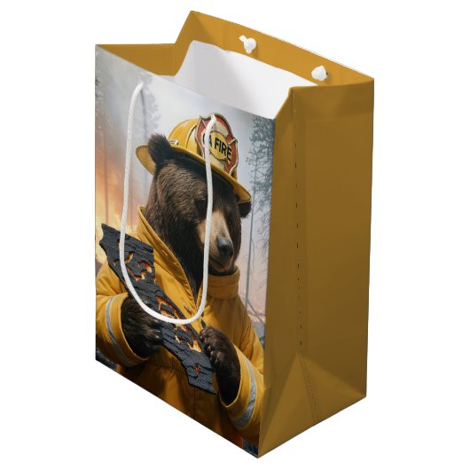 Dank u, California Firefighter Beer Medium Cadeauzakje (Voorkant Gekanteld)