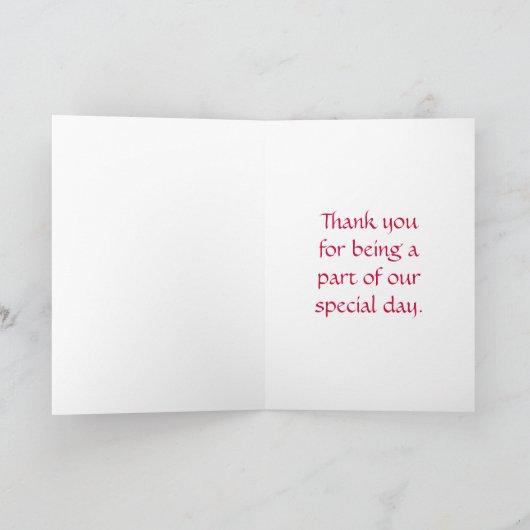 Dank u, Candy Cane Heart, trouwkaarten Bedankkaart (Binnen)