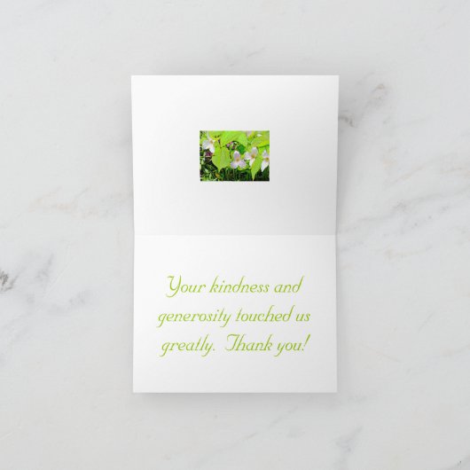 DANK U CARD/FLORAL/TRILLIUM BEDANKKAART (Binnen)