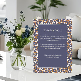 Dank u Card-Leopard Patroon-Blauw en Bruin- Kaart