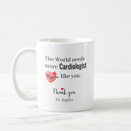Dank U Cardioloog — Aangepaste naam Koffiemok (Links)