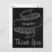 Dank u Cartoon bruid en bruidegom gepersonaliseerd Briefkaart (Voorkant / Achterkant)